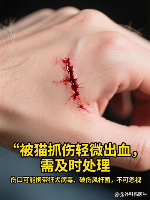 猫抓伤别大意，清洗消毒打疫苗！（手不小心被猫抓破了）