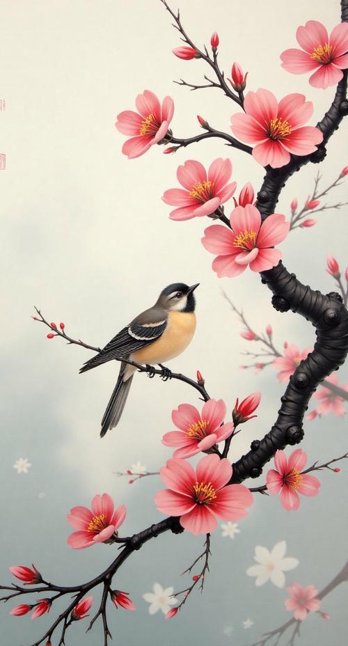 宁静和谐，东方美学之美（中式鸟语花香图片大全）