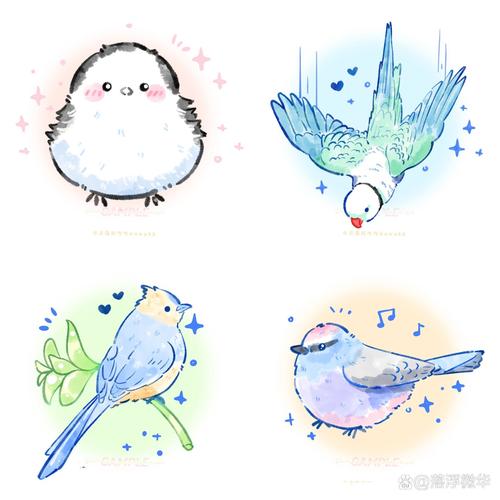 可爱卡通小鸟，田园诗意，手绘风格，劳动节祝福，创意设计灵感（小鸟的卡通图片大全可爱）